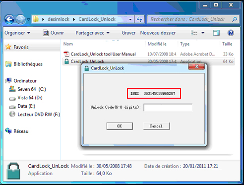 fentre CardLock_Unlock